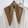 Cachecol Triângulo Tricotado 100% Lã Estilo Novo Coreano, Atmosfera Quente de Outono e Inverno, Xale Pequeno, Cachecol Elegante e Versátil