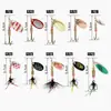 Conjunto de Iscas Spinner para Pesca de Tubarão, Spinner Rotativo, Spinner de Manivela Manual, Spinner de Metal, Isca de 3g a 7g, Isca Artificial.