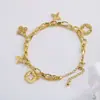 Pulseira de Joias da Moda Dourada Versátil Estilo Ins Luxo Leve Simples Nova Cor Sem Cor Pulseira de Aço Titânio Feminina Trevo de Quatro Folhas Transfronteiriça