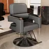 Silla giratoria con reposabrazos elevable de acero inoxidable para barbería, silla reclinable para estilismo y corte de cabello para salón de peluquería
