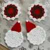 Nuevo Comercio Exterior Temu Estación Independiente Transfronteriza Dibujos Animados Europeos y Americanos Hecho a Mano Tejido de Ganchillo Moda Creativa Fiesta Navidad Posavasos