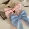 Super Hada Lazo Cinta Accesorios para el Cabello Color Caramelo Adorno para la Cabeza Dulce de Niña Elegante Combinable Pasador para el Cabello de la Parte Trasera Clip de Primavera