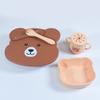 Juego de Vajilla de Silicona Transfronterizo, Plato de Cena de Silicona para Niños, Babero para Bebé, Plato de Cena para Bebé, Alimentos Complementarios, Productos para la Madre y el Bebé