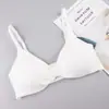Ropa interior de tirante de hilo con cremallera en el pecho para niña estudiante, color caramelo, deportiva, sexy, sujetador, chaleco de belleza, top de tubo