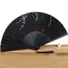 Leque Dobrável Pequeno Estilo Chinês Tradicional para Dança Feminina, Novo Leque de Bambu Preto Estilo Chinês, Portátil para o Verão