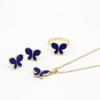 Collar Cdd Trébol de Cuatro Hojas Mariposa Juego de Tres Piezas 2021 Nuevo Aretes Anillo Comercio Electrónico Transfronterizo Modelo Popular Entrega de Una Pieza