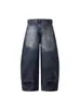 Jeans Retrô Americano para Homens e Mulheres, Novo Cintura Alta Emagrecedor Caimento Solto Versátil Fluido Perna Reta Comprimento Total Perna Larga Calças
