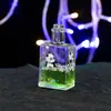 Botella Pequeña Cuadrada de Acrílico Reloj de Arena Líquido Aceite Gota Velero Botella de Deriva Decoración de Escritorio para el Hogar Pequeños Adornos Regalos para Niños