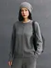 Cárdigan de Punto para Mujer de Cachemira con Cuello Redondo, Holgado, Casual, Simple, Versátil, Estilo Perezoso, Chaqueta Nueva de Otoño e Invierno, Suave