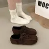 Zapatos de cordones cuadrados de estilo coreano antideslizantes 2026, nuevos zapatos casuales de gamuza para mujer, de suela plana, versátiles y adecuados para otoño