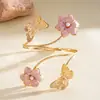 Pulsera de Brazo con Flor de Goteo de Aceite Estilo Metal Europeo y Americano, Pulsera de Moda y Dulce, Joyería de Gama Alta de Nicho