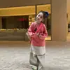 Conjunto de Sudadera con Capucha de Mickey Mouse para Niños 2026 Niña Coreana Elegante Holgado Moda Dibujos Animados Superior Pantalones de Puntos Moderno