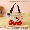 Bolsa Tote Oficial Sanrio com Grade Hello Kitty Grande Capacidade Portátil Compacta Bolsa Tote de Armazenamento