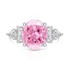 Anillo de Huevo de Paloma Grande con Corte Flor de Hielo de Piedra Preciosa Colorida de Venta Caliente Transfronteriza para Mujeres, Anillo de Diamante de Alto Carbono de Lujo a la Moda, Dropshipping en Transmisión en Vivo