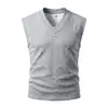 Chaleco de Punto con Cuello en V para Hombre Transfronterizo 2026, de Peso Pesado, Jacquard Texturizado, Sin Mangas, Multicolor, Chaleco Suéter Casual
