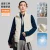 Chaleco de cachemir para mujer para usar como prenda exterior, a prueba de viento, adecuado para principios de otoño e invierno, adelgazante, ligero, chaleco elegante para capas, chaleco de algodón para hombre