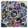 50 adesivos espaciais vintage para uso transfronteiriço, astronauta, planeta, espaço sideral, adesivos decorativos à prova d'água para notebook
