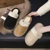 Pantuflas de Algodón Birkenstock para Mujer 2026 Estilo Nuevo Otoño/Invierno Antideslizantes Suela Gruesa Felpa Cálidas para Exteriores Punta Cerrada Pantuflas de Piel