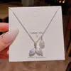 Collar cuadrado pequeño de circón ultrabrillante estilo coreano para mujer, lujo ligero, elegante, cadena para clavícula de acero de titanio de alta gama, venta al por mayor