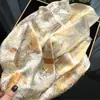 Primavera 2025 Nuevo Bufanda Cuadrada Grande de Seda Artificial 110cm Chal Protección Solar Bufanda de Seda Bufanda de Satén Regalo para Mujer Gama Alta