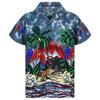 AliExpress Camisa Havaiana Masculina de Verão com Estampa Digital de Manga Curta Camisa com Estampa 3D