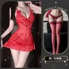 Lencería Sexy Venta al por Mayor Transfronteriza Europea y Americana Encaje Tentación Malla Falda de Tirantes Gasa Bordada Pijama Falda Corta