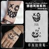OX Cara sonriente malvada Jugo de hierbas Pegatina de tatuaje Impermeable Duradera Mano de hombre Dorso de la mano Dedos Payaso oscuro Pegatina con patrón genial