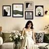 Decoración de fondo de sofá de sala de estar estilo vintage, arte para cabecero de comedor y dormitorio, arte de pared creativo, mural retro