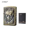 Nuevo encendedor de queroseno Zorro Armor ZK34 con personalidad creativa tallada, encendedor vintage con ruedas.