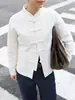 Camisa Informal de Moda Estilo Chino 2026 Primavera/Verano Nuevo Cárdigan de Botones Transfronterizo Estilo Europeo y Americano, Elegante y Versátil para el Trabajo