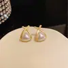 Versão coreana estilo TikTok de brincos de pérola populares para mulheres, luxo leve com sensação de alta qualidade, brincos versáteis de nicho, acessórios de orelha elegantes e modernos