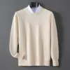 Suéter Grueso de Cuello Redondo para Hombre Otoño Invierno Andy Tejido de Terciopelo Pulóver Manga Larga Casual Base Ligera para Negocios Tallas Grandes