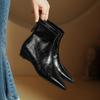 Botines Personalizados ~ Botines con Aumento Interior 2025 Nuevos Botines de Cuña para Mujer Otoño e Invierno Botines Estrechos a Media Pantorrilla Maillard