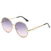 Nuevas Gafas de Sol Transfronterizas de Montura Grande, Gafas Redondas Retro Europeas y Americanas Versátiles, Gafas de Sol Artísticas Simples de Estilo Callejero