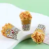 Miniatura Barril Estéreo Artificial Palomitas de Maíz Accesorios para Pendientes DIY Material Accesorios para Paisajes en Miniatura Resina Juguetes de Comida