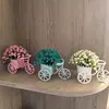 Triciclo Transfronterizo con Flores Artificiales y 19 Plantas de Gipsófila, Adornos de Decoración Estilo Pastoral para el Hogar Interior Sala de Estar
