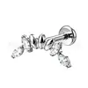 Jiangtai F136 Titanio Circonia Marqués Estrella de Cuatro Puntas Corazón Murciélago Joyería para Cabeza G23 Aleación de Titanio Cuerpo Joyería para Perforación