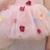Vestido de tirantes para niña, Nuevo estilo de verano, Vestido de princesa a la moda, Vestido de flores tridimensionales para bebé, Vestido para fiesta de cumpleaños