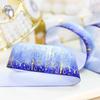Cinta de satén degradado de 25 MM, lámpara de cristal dorado con láser caliente, cinta de satén de doble cara, barra, cinta de seda, material para manualidades DIY hecho a mano