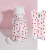Ropa para mascotas transpirable, totalmente estampada, oso exquisito, poni, fruta, patrón de fútbol, cómoda, ajustada, ropa para esterilización de gatos