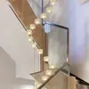 Lámpara Colgante Larga para Escalera Lámpara LED Moderna Minimalista Restaurante Artística Creativa Personalizada Villa Escalera de Doble Altura Giratoria Lámpara Colgante