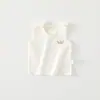 Colete para Recém-Nascido Primavera e Outono Algodão Puro Classe A Meia-Costas Top Roupa Íntima para Bebês Colete sem Mangas