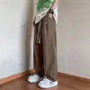 Pantalones largos de verano para hombre, de pierna recta, corte holgado, marca de moda transfronteriza, deportivos y elegantes, con un aire juvenil y artístico, en colores lisos, pantalones casuales