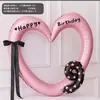 Globo de Película de Aluminio con Forma de Corazón Grande Calado Rosa Globo de Cumpleaños Decoración de Accesorios para Fotos de Fiesta Infantil de Un Año