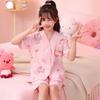 Pijama Infantil de Verão 2025 Algodão Fino Nuvens Casaco Cardigã Duplo Curto Roupa para Ar Condicionado Roupas de Casa para Crianças Grandes, Médias e Pequenas