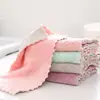 Pano de Limpeza Doméstico, Pano de Lavar Louça com Estampa de Grade de Abacaxi, Camada Dupla Impresso Absorvente de Água Antiaderente Óleo Veludo Coral Pano L1