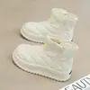Botas de nieve para mujer, nueva colección otoño/invierno 2026, suela gruesa, zapatos casuales versátiles, de caña alta, forradas de felpa, engrosadas para abrigar, zapatos de algodón, 7807