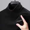 Camiseta interior de cuello alto reversible de terciopelo doble cara para hombre, otoño e invierno, camiseta gruesa de manga larga cepillada, top interior