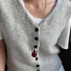 Diseño Nicho Wenss Igual que Gotas de Agua Colgante de Resina de Ágata Roja Collar Largo Cadena de Lana Maillard para Mujer