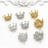Joyería de Corona Rellena de Oro de 14 Quilates Botones Sencillos Corona Microincrustada Accesorios de Aleación Cuentas Hechas a Mano para Bricolaje Accesorios Exquisitos